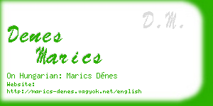 denes marics business card